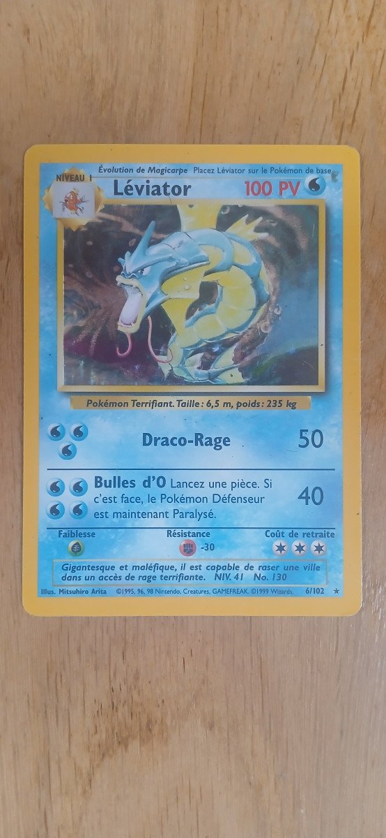 Carte Pokemon Leviator édition 1999