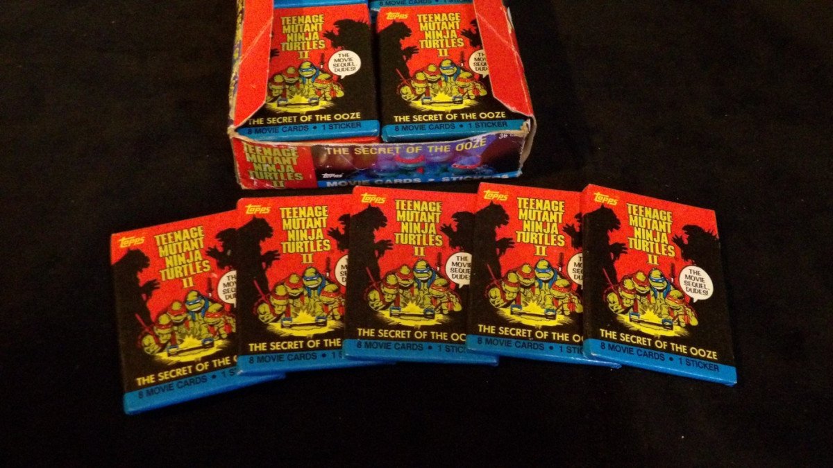 Lot de 5 Boosters scellés : 'Teenage Mutant Ninja Turtles 2' éd. Topps Movies 1991 US