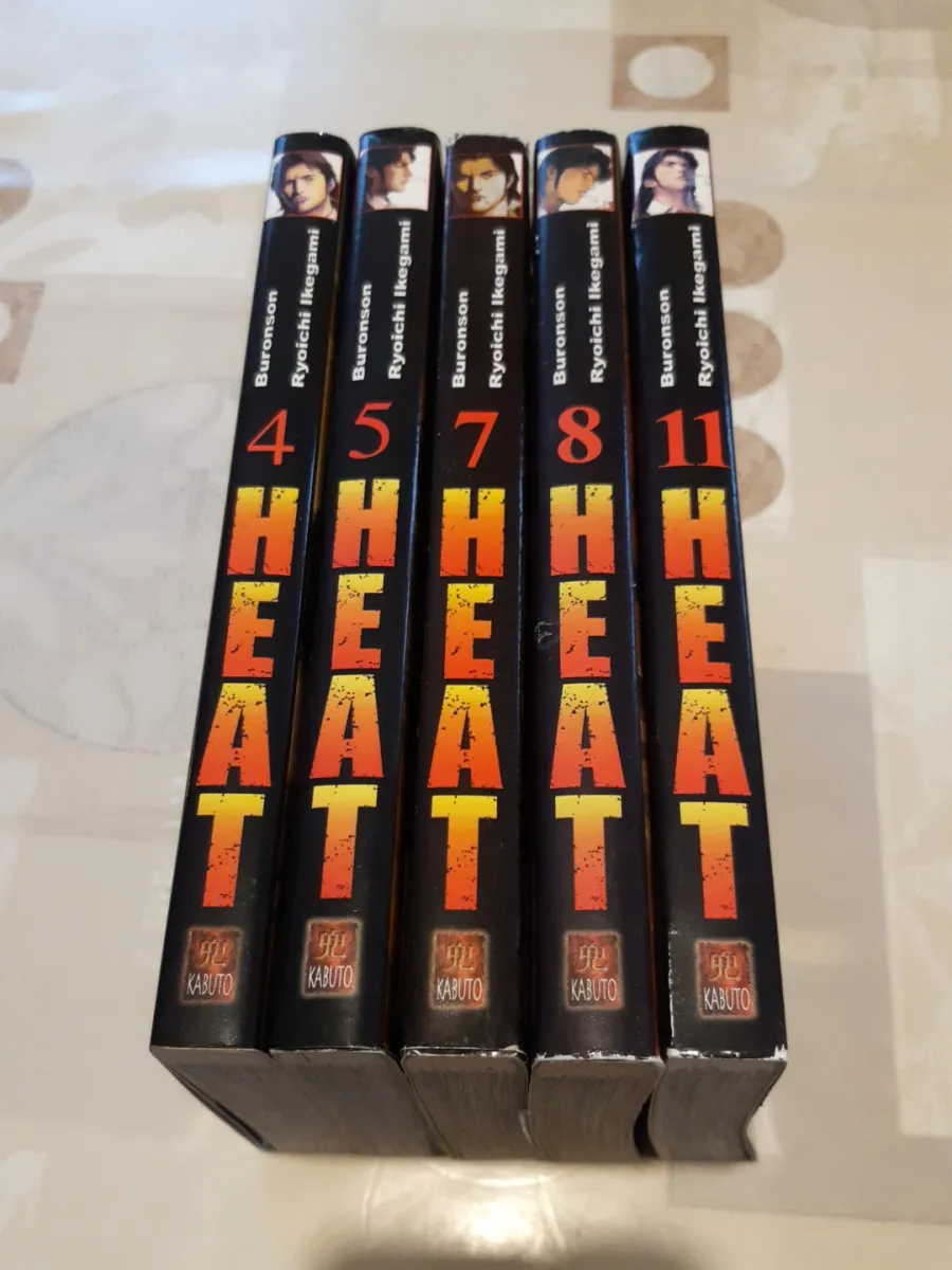 Lot 5 Manga - Heat - tomes 4, 5, 7, 8 et 11 - Kabuto