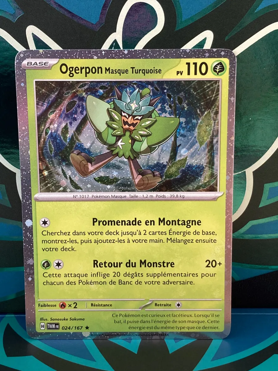 Ogerpon masque turquoise 024/167 (TWM Fr) Cosmo holo Pokémon Mascarade Crépusculaire