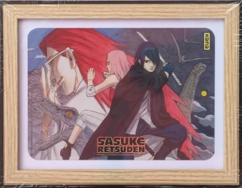 Goodies Plaque Métallique Manga Naruto Sasuke Retsuden Kana avec cadre