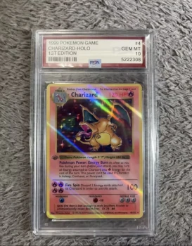 Carte Pokémon Dracaufeu Holo 1ère Édition PSA 10