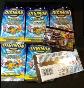 Lot de 6 Boosters Digimon: Animated serie 1 TV, Bandai 1999