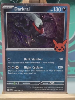 Darkrai 2024 Trick Or Trade Halloween Stamp Pokemon TCG Cosmos Holo Rare 136/197