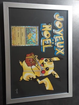 Cadre pokémon pikachu format A4 en cartes énergies