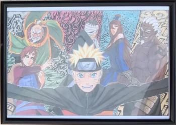 Goodies Ex Libris Manga Shonen Naruto Kana dans cadre