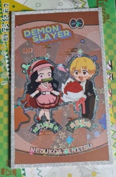 Carte QR chibi Nezuko & Zenitsu (provenance : Display Yigu)