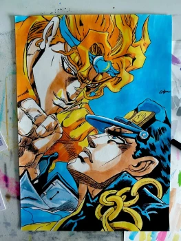 Dessin Dio vs jotaro