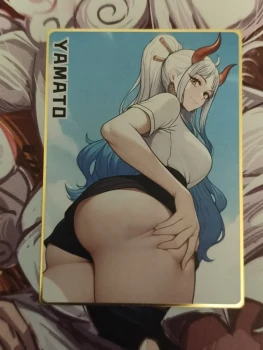 Carte one piece en métal rigide doré, Yamato, waifu. +16