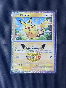 Carte Pokémon - Pikachu 37/128 - Holo - 30ème Anniversaire